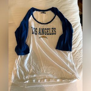 Team Apparel White & Blue Los Angeles Raglan Kids Tee